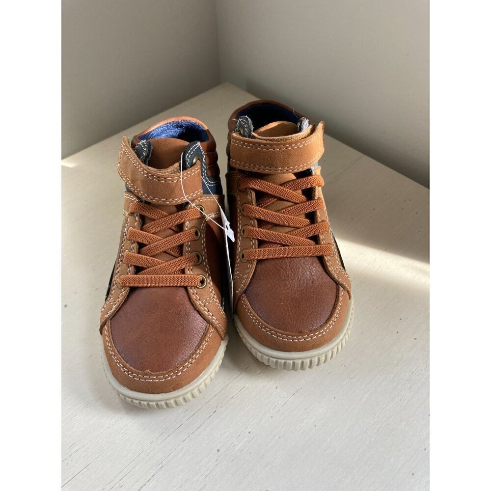 NWT Children's Place Tan High-Top Sneaker Boots With Strap Size 7 Toddler